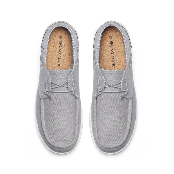Men's Casual Slip-On Canvas Loafers - GREY - 4